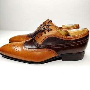 J.M. Weston Shoes Cap Toe Oxford Brown Leather Mens Size US 7 EU 40